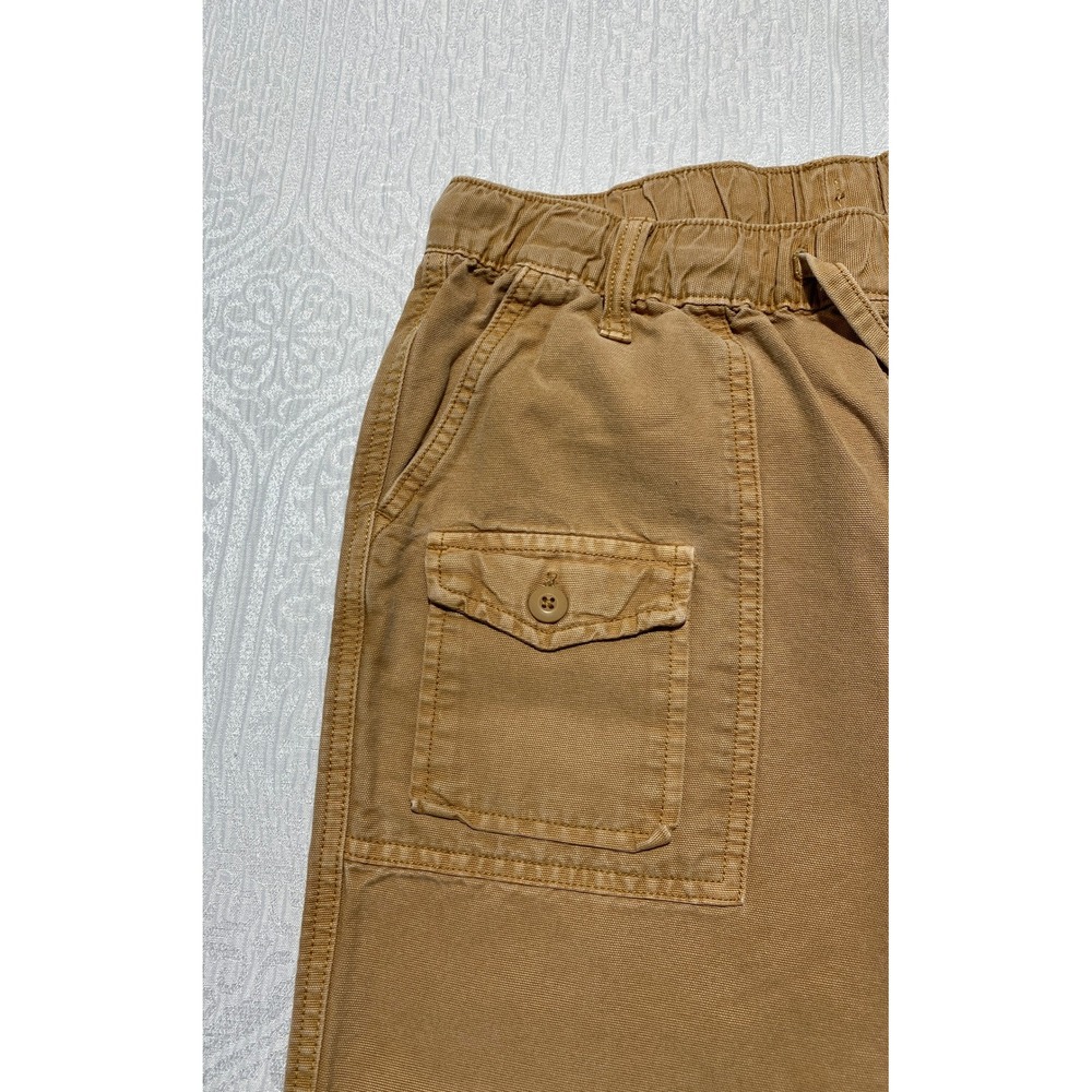 Aerie Cargo Jogger Pants Tan Women's‎ XS TP Cotton Lyocell Drawstring Elastic - Picture 4 of 11